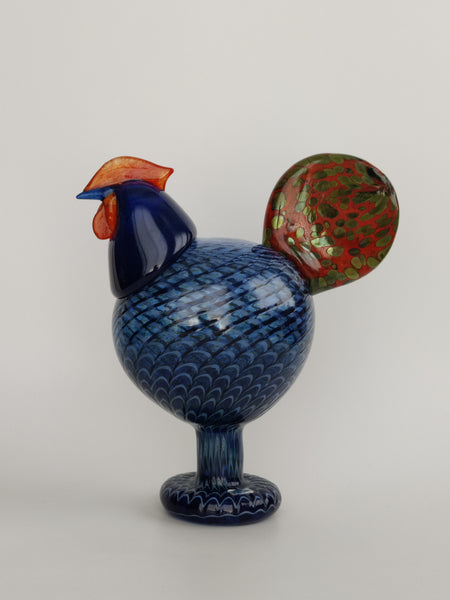工芸品 Oiva Toikka Bird JUHLAKUKKO ROOSTER1997 Kaiku blue large rooster bird Oiva Toikka glass design Finland