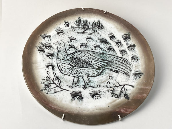 Oiva Toikka - Fauna Farma plate with lynx Nuutajärvi glass