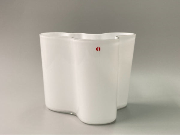 Alvar Aalto vase white 160mm Iittala 1990s vintage