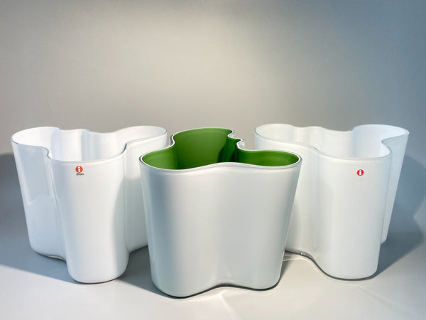 Alvar Aalto vase white-green 160mm 70 years Jubilee collection 2006 (IN BOX)