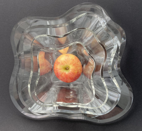 Aino and Alvar Aalto - Kukka - Art glass Flower in clear glass 3025 Iittala 1988