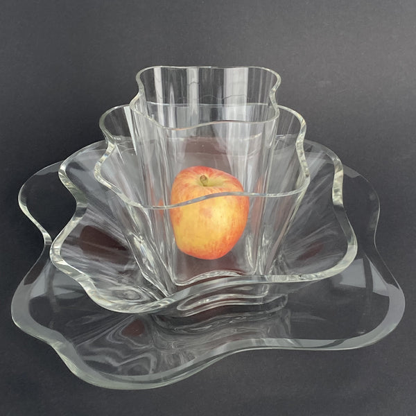 Aino and Alvar Aalto - Kukka - Art glass Flower in clear glass 3025 Iittala 1988