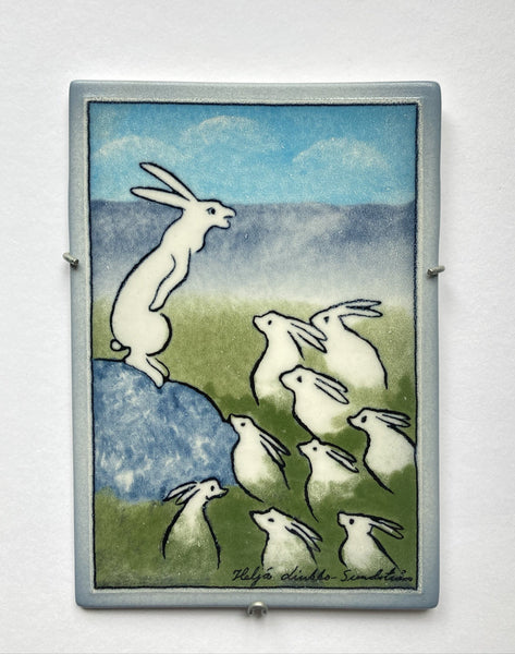 Heljä Liukko-Sundström Bunny plate 16cm - Pidetään yhtä - We stick together - Arabia 2007