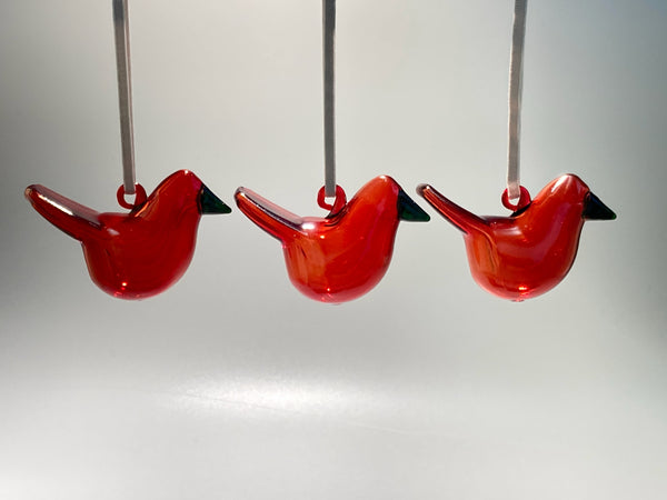 Three Mini-Glassbird Decorations red - Iittala Collection (NEW)