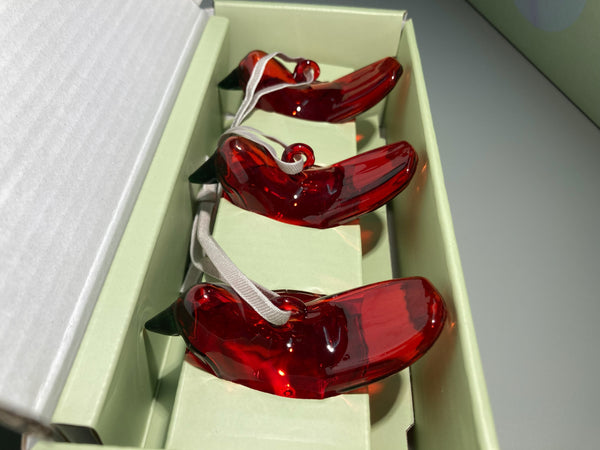 Three Mini-Glassbird Decorations red - Iittala Collection (NEW)