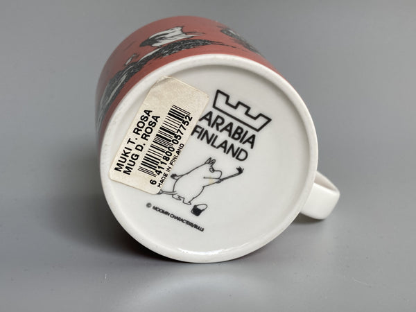 90's Moomin mug 1991-1996 Dark Rose (Moominmamma), Arabia WITH ORIGINAL STICKER