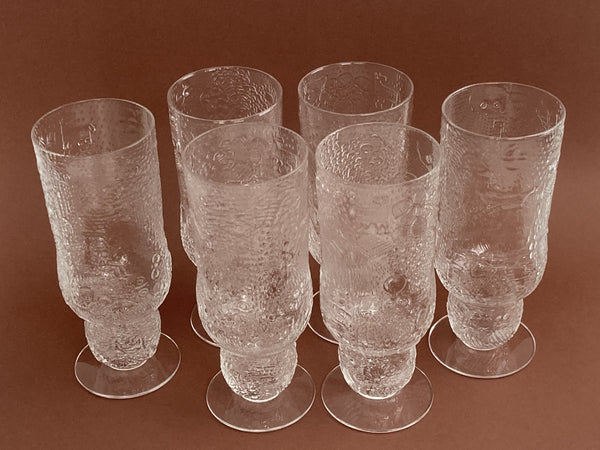2 pcs Fauna beer glasses - Oiva Toikka Nuutajärvi 4,5cl 1970-1975