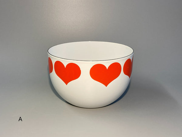 Finel enamel steel Bowl hearts 1960:s - design Kaj Franck