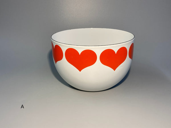 Finel enamel steel Bowl hearts 1960:s - design Kaj Franck