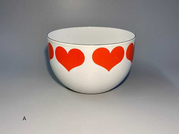 Finel enamel steel Bowl hearts 1960:s - design Kaj Franck