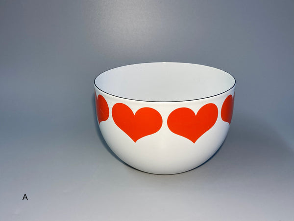 Finel enamel steel Bowl hearts 1960:s - design Kaj Franck