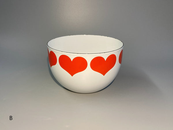 Finel enamel steel Bowl hearts 1960:s - design Kaj Franck
