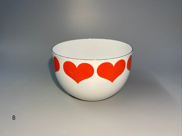 Finel enamel steel Bowl hearts 1960:s - design Kaj Franck
