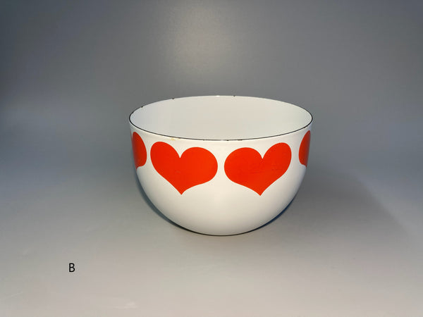 Finel enamel steel Bowl hearts 1960:s - design Kaj Franck