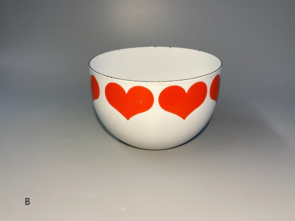 Finel enamel steel Bowl hearts 1960:s - design Kaj Franck