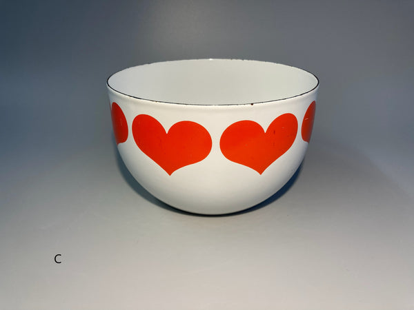Finel enamel steel Bowl hearts 1960:s - design Kaj Franck