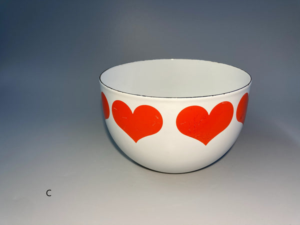 Finel enamel steel Bowl hearts 1960:s - design Kaj Franck
