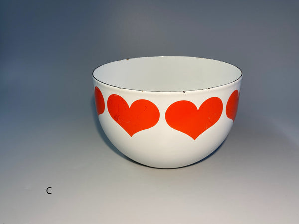 Finel enamel steel Bowl hearts 1960:s - design Kaj Franck