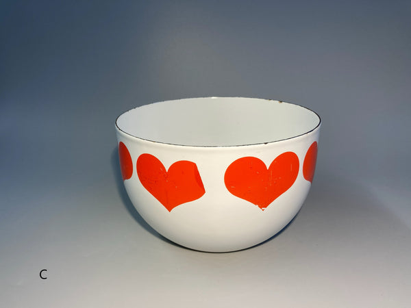 Finel enamel steel Bowl hearts 1960:s - design Kaj Franck