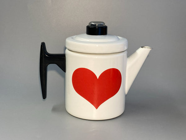 Finel enamel Pikku-Pehtoori water kettle - design Antti Nurmesniemi Arabia Wärtsilä