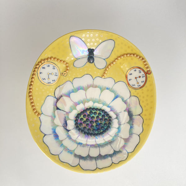 Birger Kaipiainen - Florence art plate 25x23cm on foot Arabia Finland 1980s.