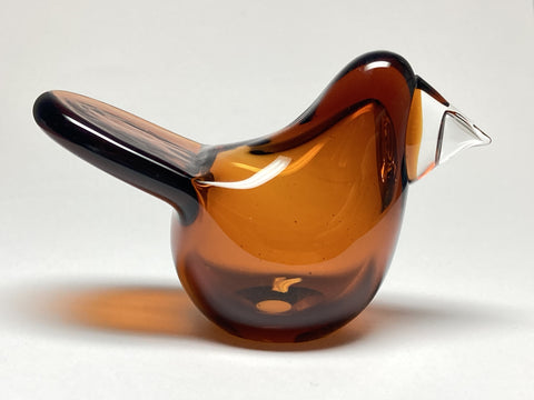 ガラス vintage sieppo/ Oiva Toikka Flycatcher Blue Oiva Toikka bird Sieppo brown vintage design glass