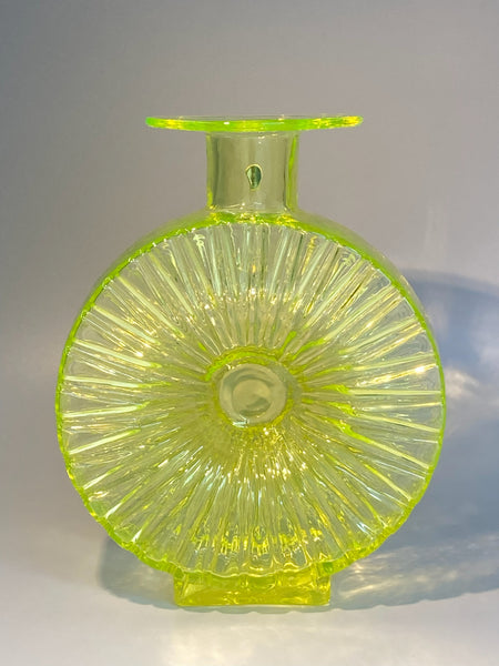 Helena Tynell - Sun Bottle yellow 3/4 Riihimäen Lasi Aurinkopullo 1964-1974