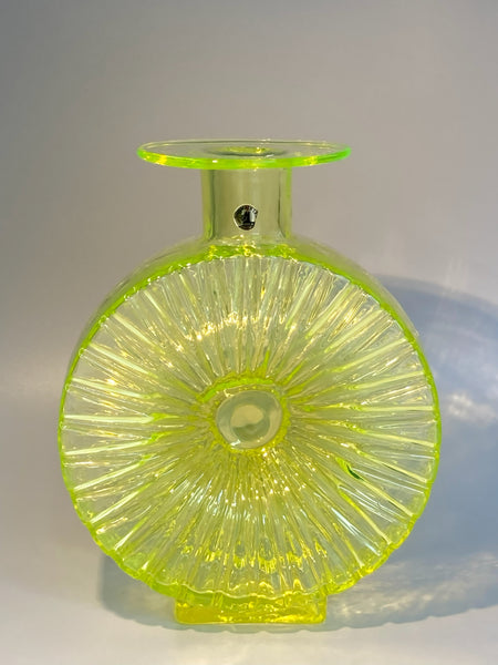 Helena Tynell - Sun Bottle yellow 3/4 Riihimäen Lasi Aurinkopullo 1964-1974