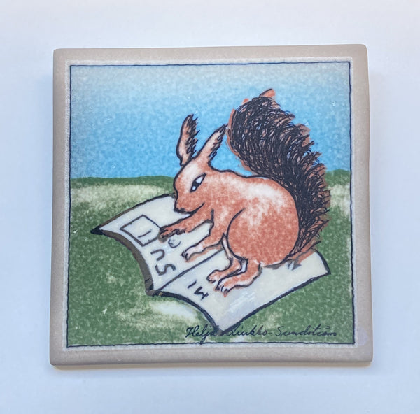 Heljä Liukko-Sundström - Reading Squirrel - Orava lukemassa 1992 by Arabia