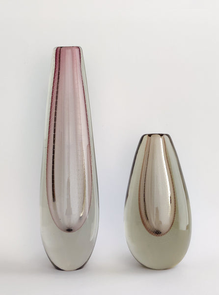 Gunnel Nyman - GN25 lilac curtain glass vase 36 cm Nuutajärvi Notsjö