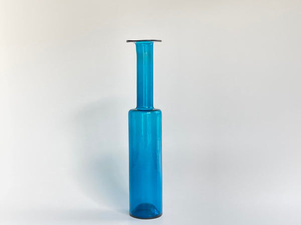 Nanny Still vase / bottle, turquoise Riihimäen Lasi (G5)