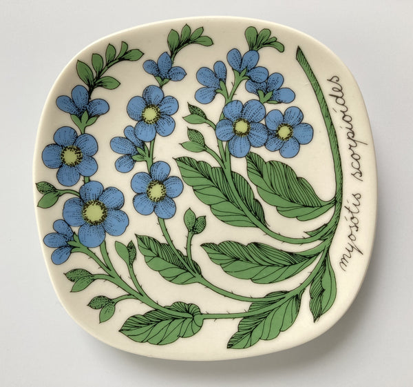 Wall plate - Arabia 12cm Esteri Tomula Forget-me-not 1980-81
