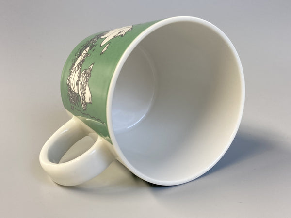 90's Moomin mug 1991 –1996 Dark Green (Moomintroll)  Arabia WITH ORIGINAL STICKER