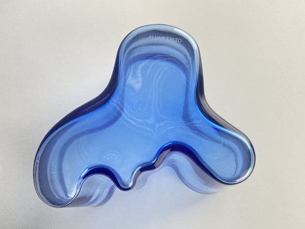 Alvar Aalto Vase Blue 160mm Iittala 1990s vintage
