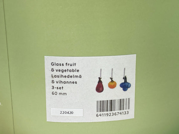Three Fruit Decorations  - Iittala Collection - inspired by Toikka (NEW)