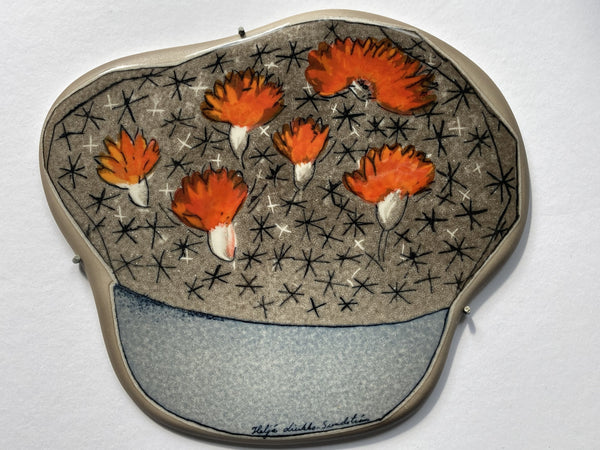 Heljä Liukko-Sundström Ceramic art plate 18cm - Kaktus - Cactus - Arabia 1990