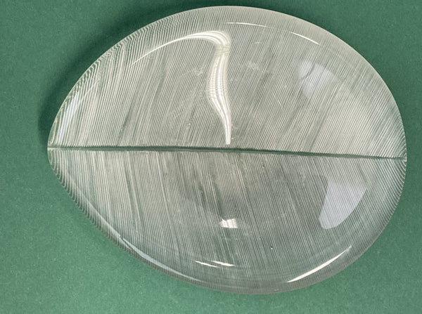 Tapio Wirkkala Art Glass Leaf 3337 Iittala Year 1956  (19cm)