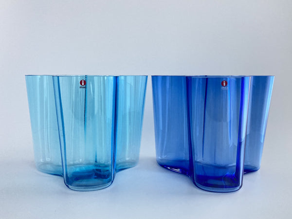 Alvar Aalto Vase Blue 160mm Iittala 1990s vintage