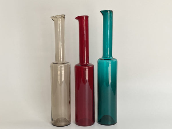 Nanny Still vase bottle emerald green Riihimäen Lasi  (K4)