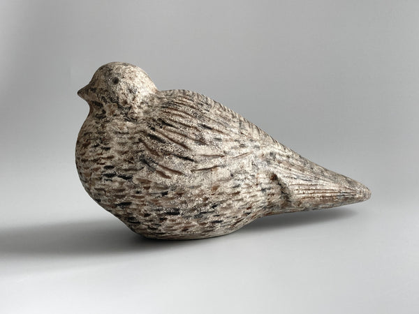 Ceramic figurine Nightjar - Kehrääjä - design by Anja Järvinen, Rauma, Finland