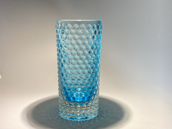 Saara Hopea Näppylä Vase turquoise Nuutajärvi Notsjö 70s vintage