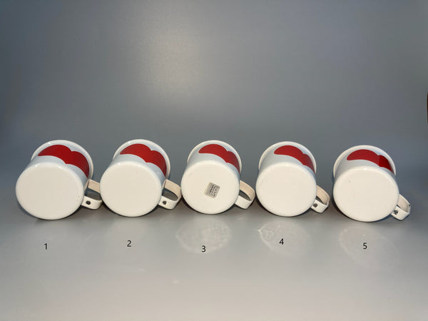 Finel vintage enamel steel Mug heart Wärtsilä 60:s-70:s - design Kaj Franck