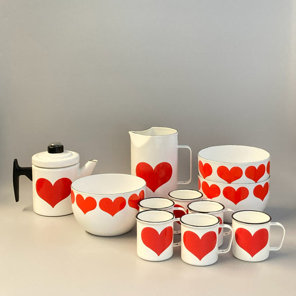 Finel enamel steel Bowl hearts 1960:s - design Kaj Franck