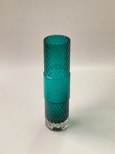 Tamara Aladin - green vase model 1492 Riihimäen Lasi 1967-1968