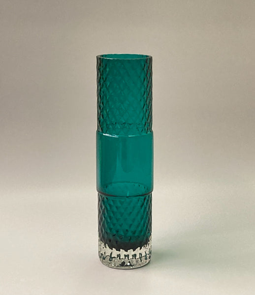 Tamara Aladin - green vase model 1492 Riihimäen Lasi 1967-1968