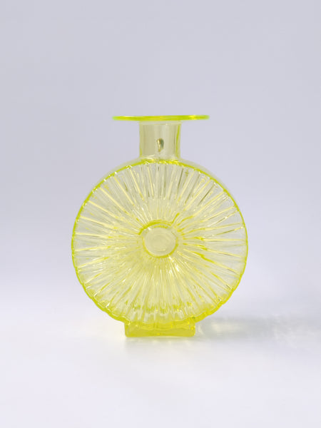 Helena Tynell - Sun Bottle yellow 3/4 Riihimäen Lasi Aurinkopullo 1964-1974