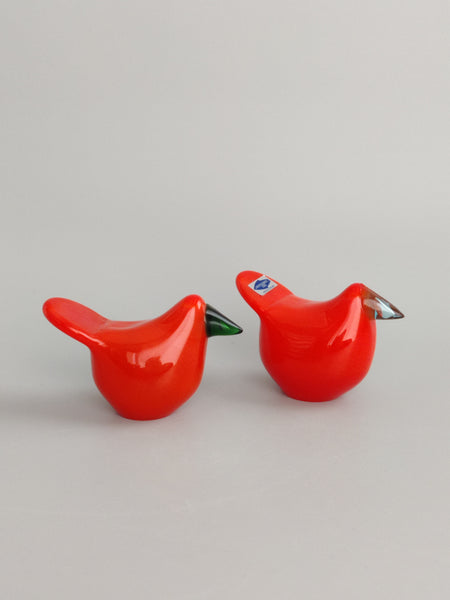 Flycatcher - Sieppo 1970s vintage - red-orange - Oiva Toikka Nuutajärvi