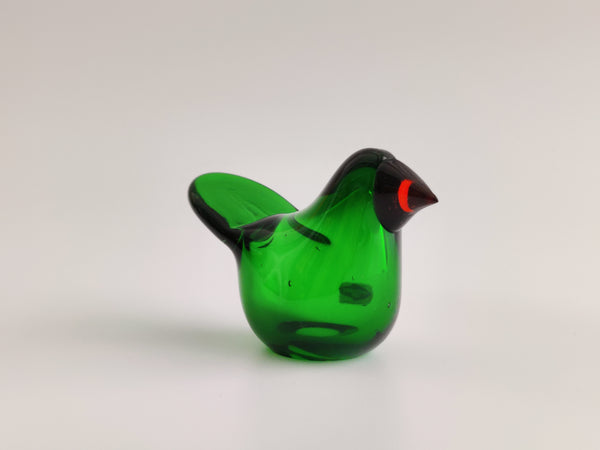 Flycatcher Green with orange beak Sieppo 70s vintage - Oiva Toikka Nuutajärvi