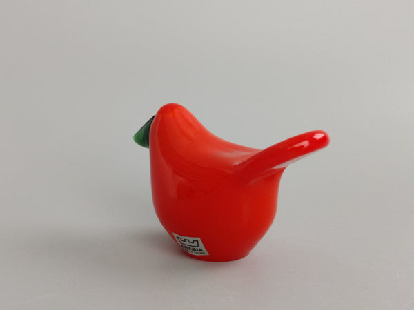 Flycatcher - Sieppo 1970s vintage - red-orange - Oiva Toikka Nuutajärvi