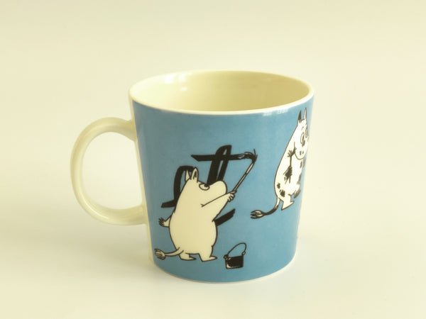 Moomin Mug blue Moomins painting 90's Arabia 1990 –1996 WITH STICKER